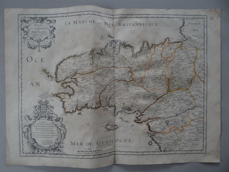 Gran mapa de Bretaña (Francia), 1650. N. Sanson