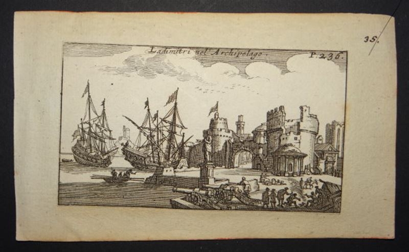 Vista de Edremit (Turquía), 1700. J. Peeters