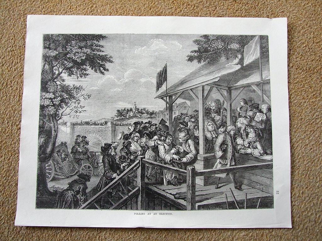 Votación en unas elecciones inglesas, 1880. W. Hogarth