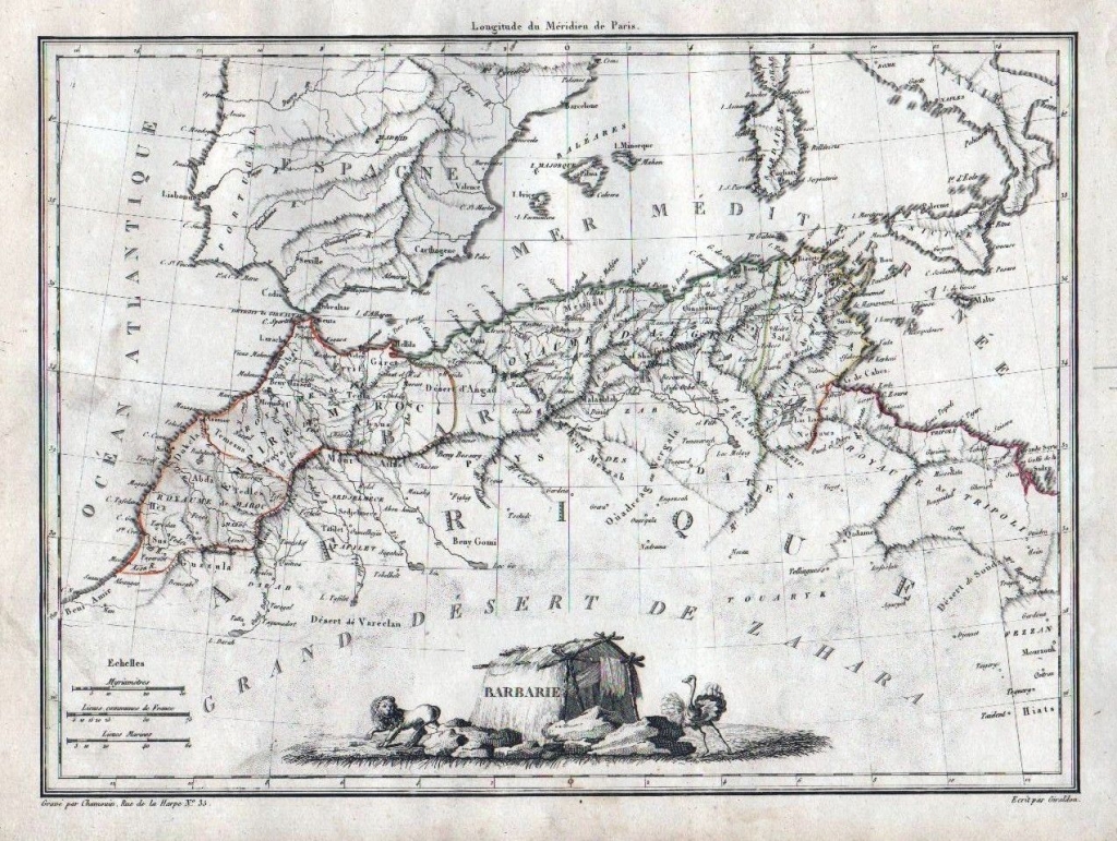 Mapa del norte de África, 1810. Malte Brun