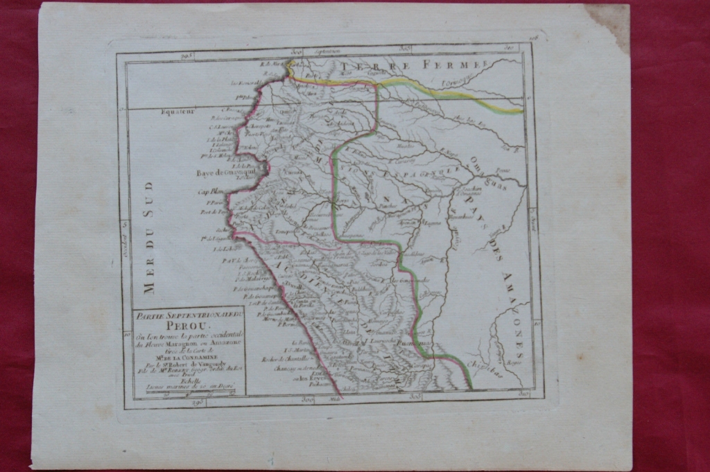 Mapa de Perú (América), 1749. G. Robert de Vaugondy