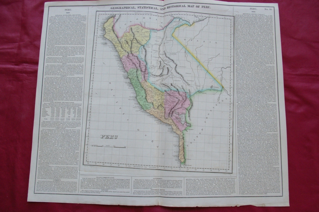 Mapa de Perú (América), 1823. Henry Charles Carey