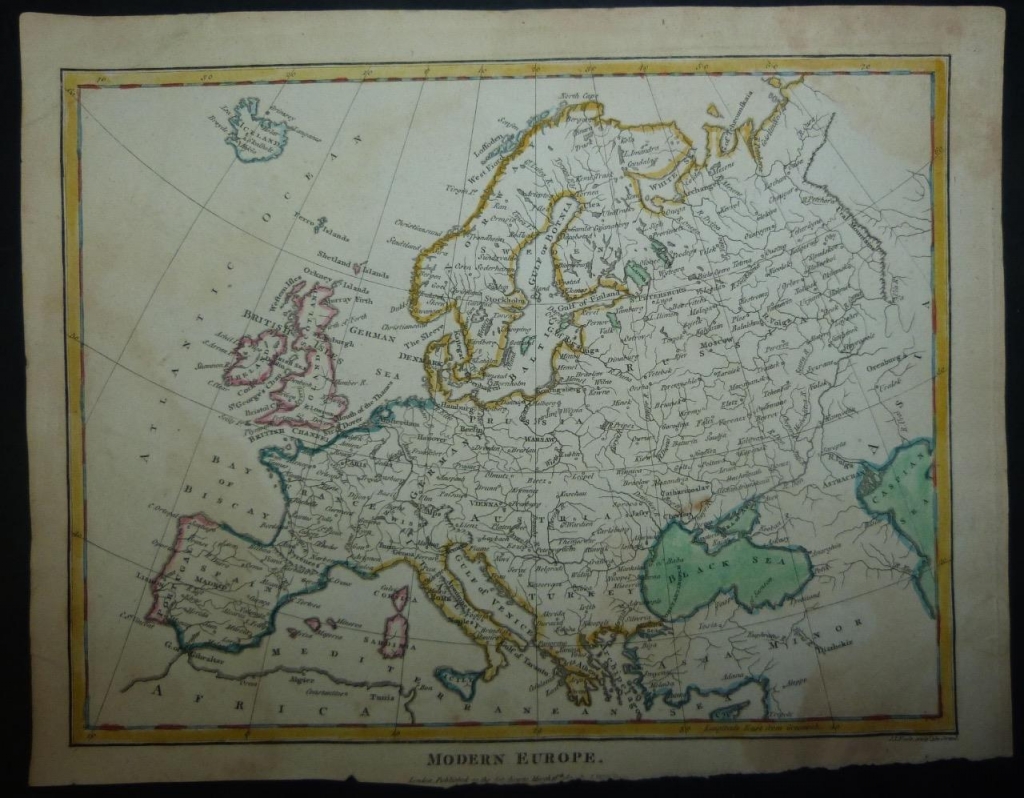 Mapa de Europa, 1809.  S. J. Neele