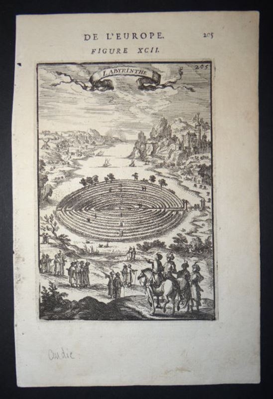 Vista del laberinto mitológico de Creta, 1685. Mallet