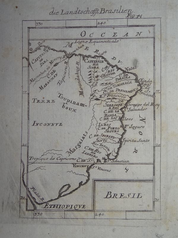 Mapa de Brasil, 1780. Mallet