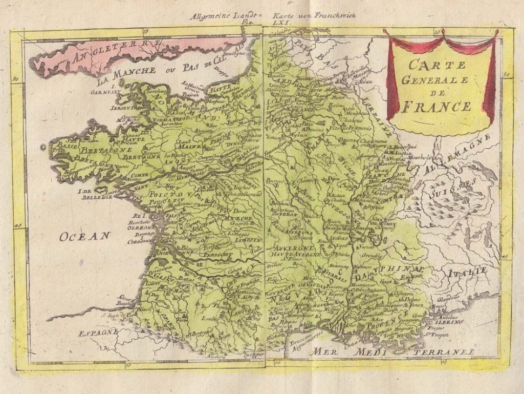 Mapa de Francia, 1685. Mallet