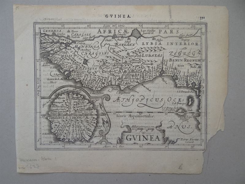 Mapa de Guinea, Sierra Leona y Costa de Marfil, 1630. Mercator/Hondius/Kaerius