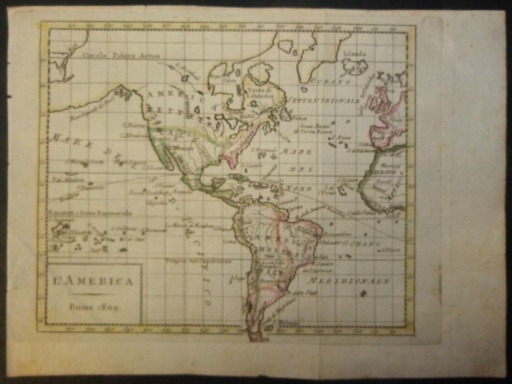 Mapa de América del Norte y Sur ,1809.