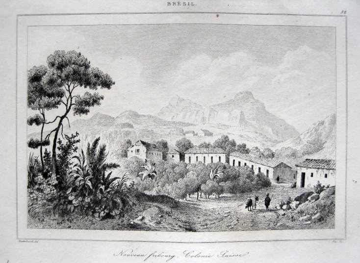 Vista de Nova Friburgo, (Rio de Janeiro, Brasil), 1838. Vanderbuch