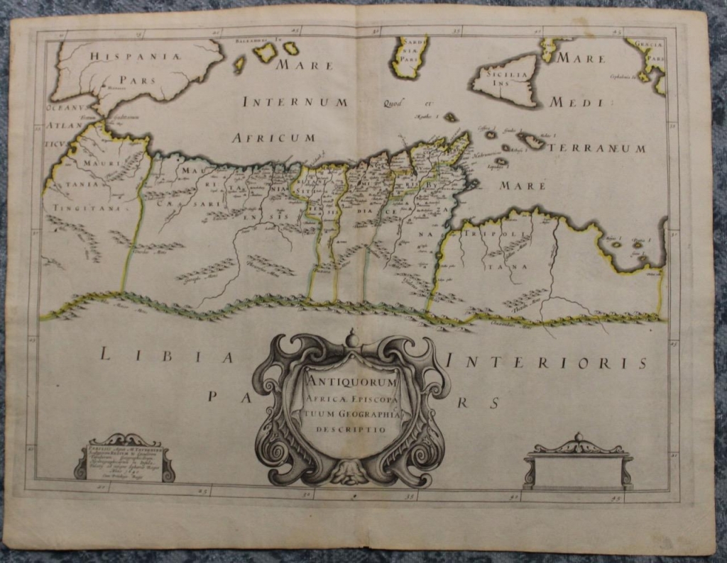 Mapa del mar Mediterraneo y Norte de África, 1670.  MelchierTavernier