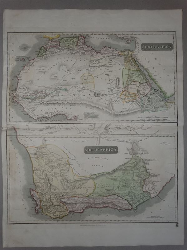 Mapa de Africa del norte y del sur, 1817. Thomson