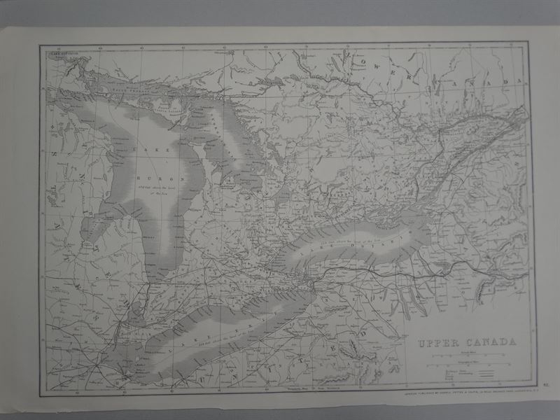 Mapa de la zona superior de Canadá, 1850. Cassel/ Petter/Calpin