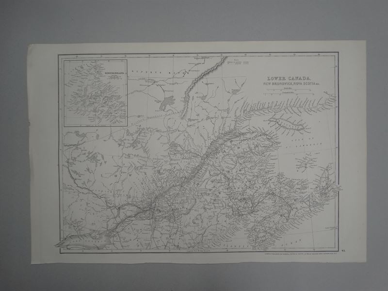 Mapa de la zona inferior de Canadá, 1850. Cassel/Petter/Calpin