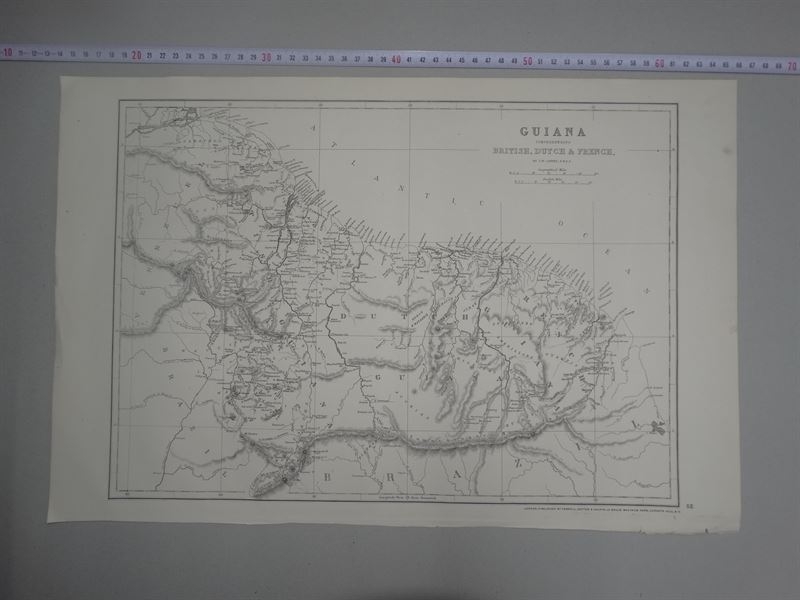 Mapa de las Guayanas ( norte de América del sur), 1850. Cassel/Petter/Calpin