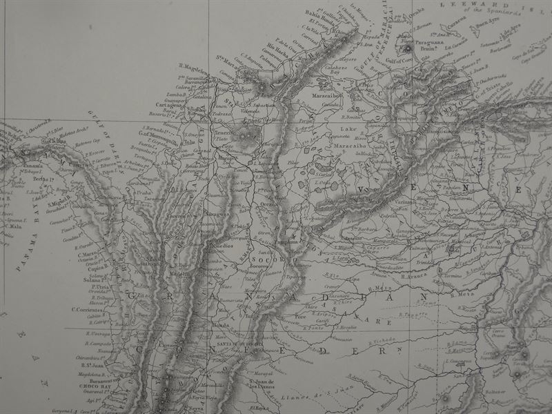 Mapa del noroeste de América del Sur, 1850. Cassel/Petter/Calpin