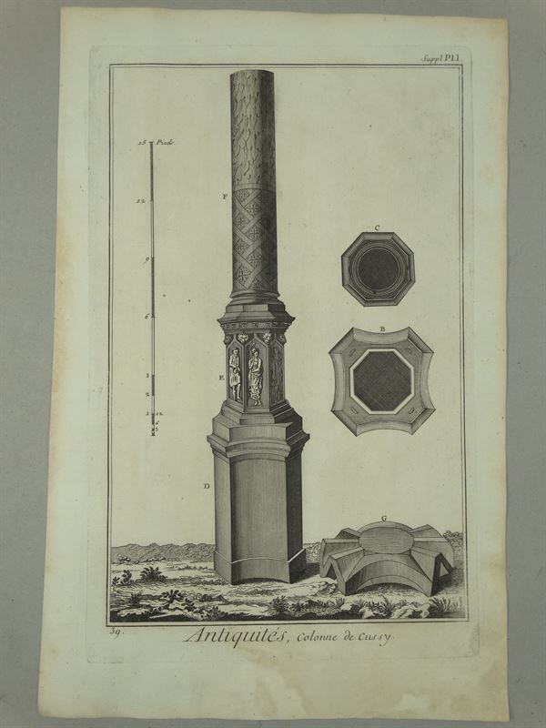Antiquités, Colonne de Cussy (Francia)I, 1775. Diderot/S'Alembert