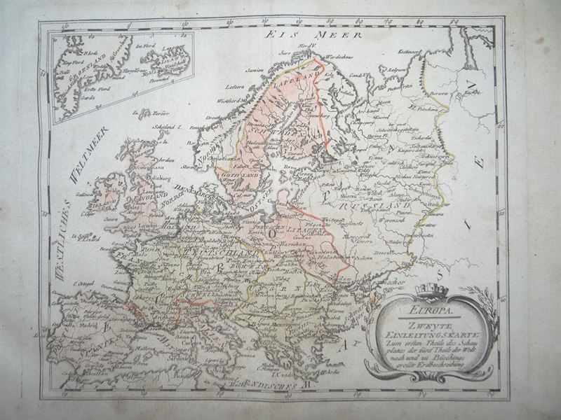 Mapa de Europa, 1791.  Von Reilly