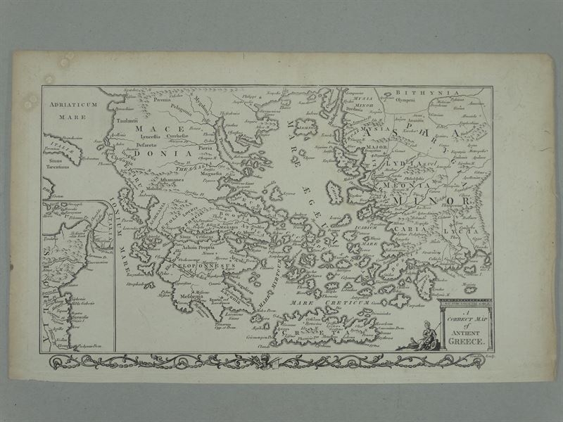 Mapa de la antigua Grecia, 1780. Thomas Conder