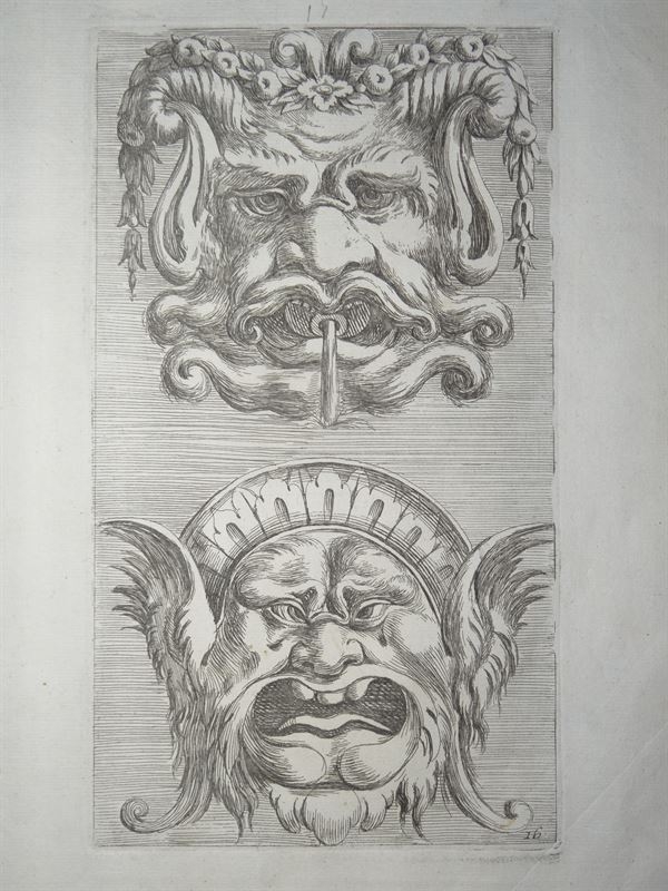 Máscaras de monstruo, 1751. Le Pautre/Mariette/Jomberrt Fils
