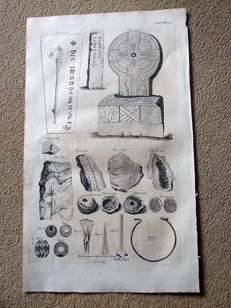 Armas antiguas, fósiles, adornos y monumentos de Glamorgan (Reino Unido), 1789. William Camden