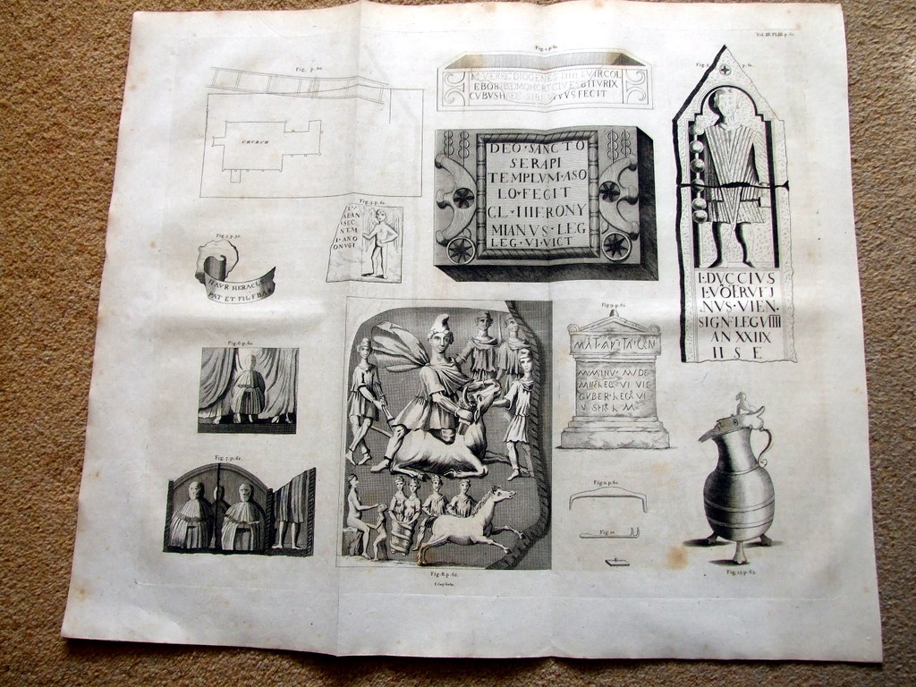 Piezas arqueológicas romanas y medievales, West Yorks (Reino Unido).1789.Camden