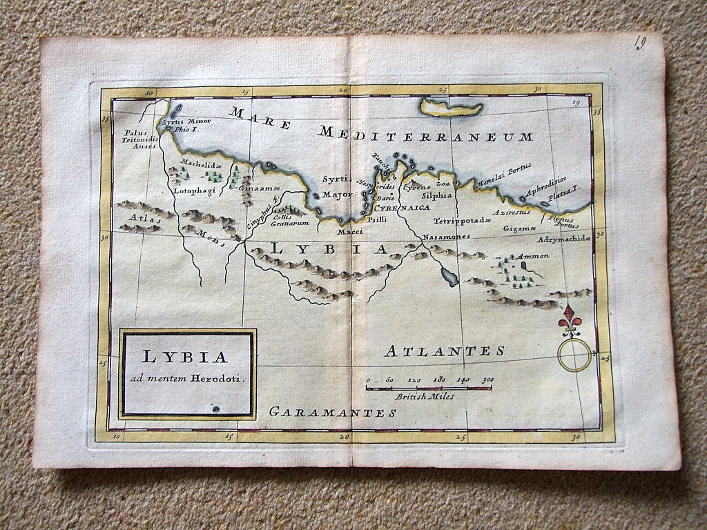 Mapa de Libia (Africa), 1721. Herman Moll