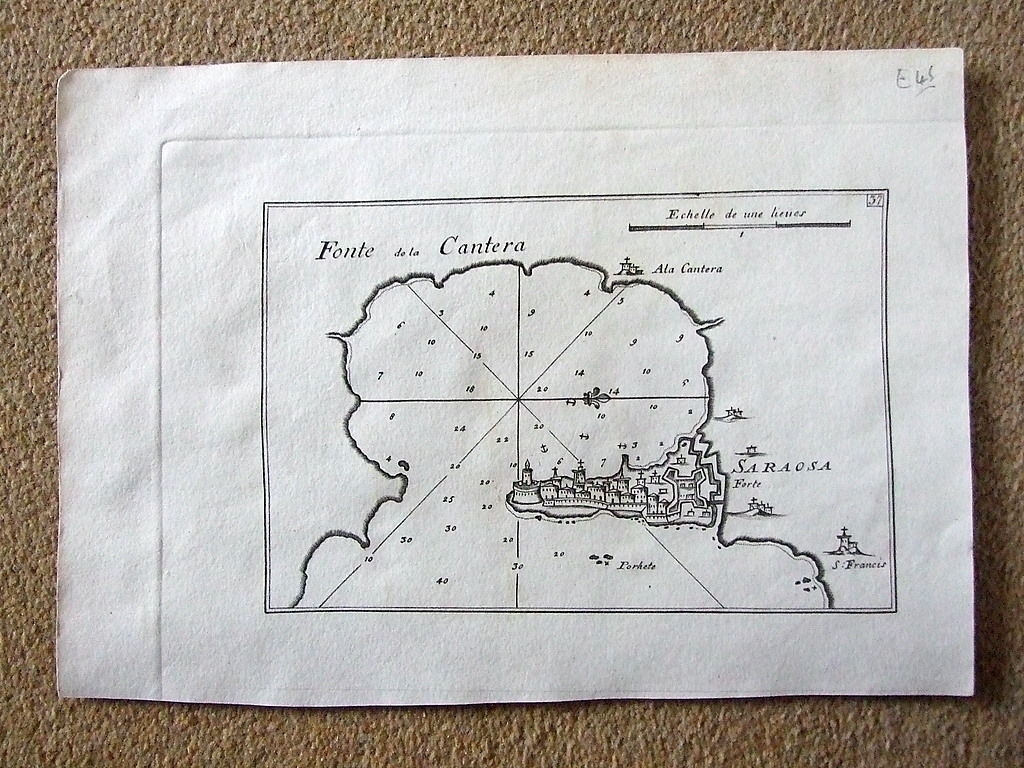 Mapa del puerto y bahia de Siracusa (Sicilia), 1770. Roux