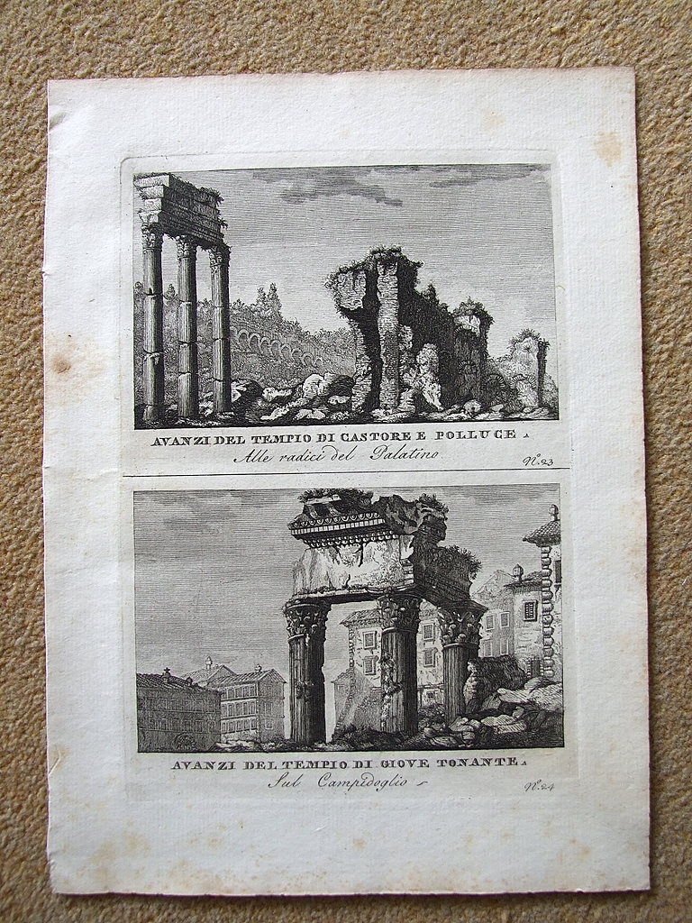 Templo de Castor y Polux y  Jupiter Tonante (Roma),1790.