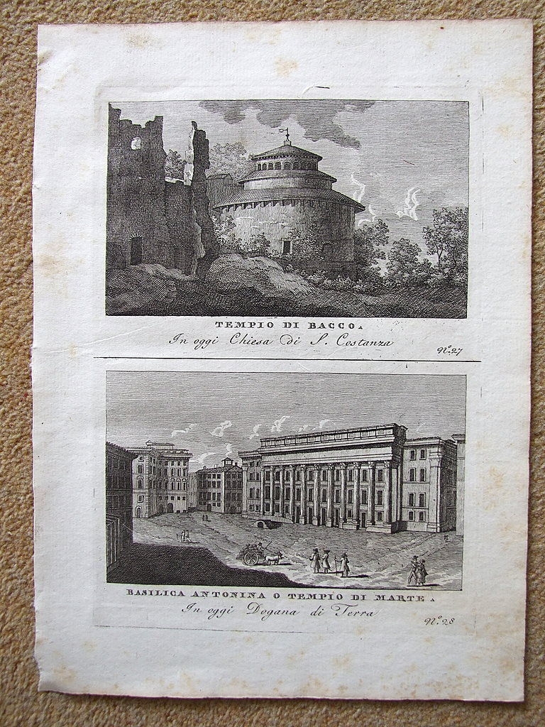 Templo de Bacco y Marte o basilica Antonina (Roma), 1790.