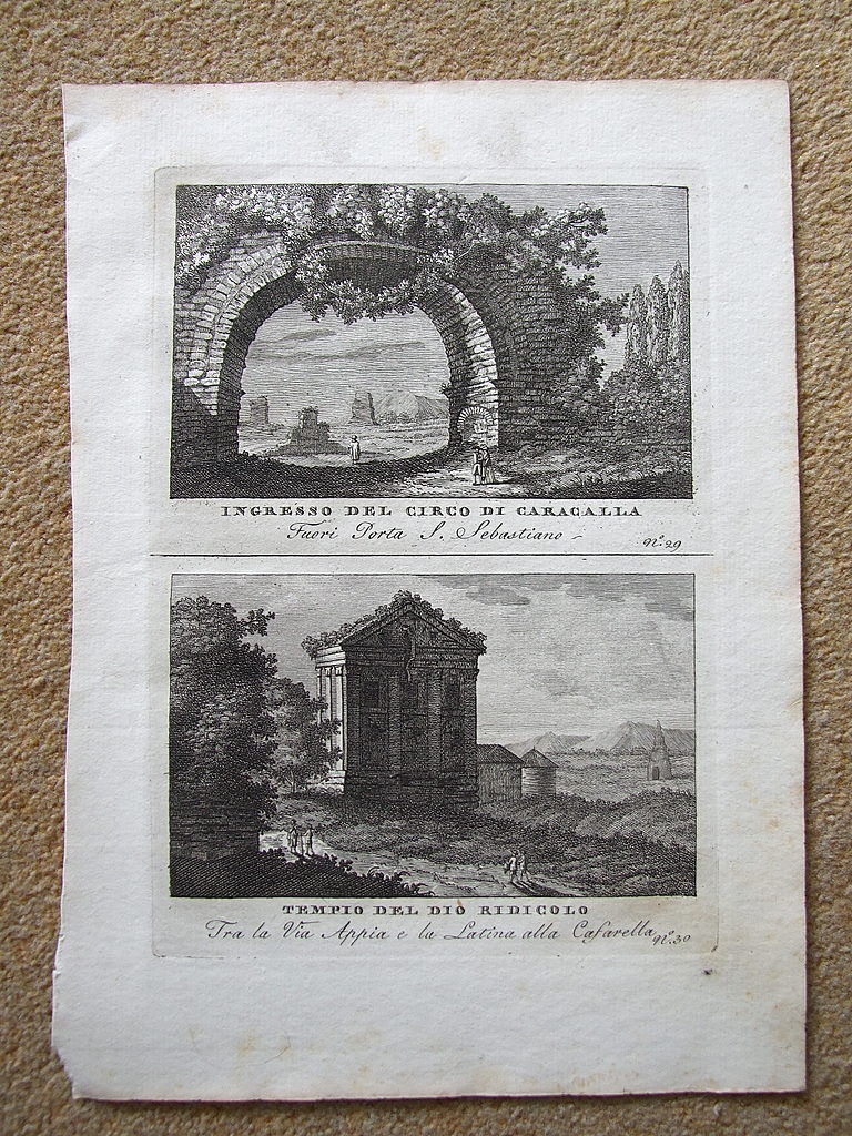 Templo del Dios Ridicolo y Circo de Caracalla, (Roma), 1790.