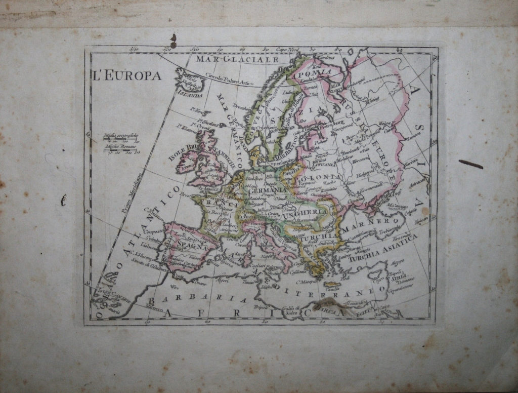 Mapa de Europa, 1823. Olivieri