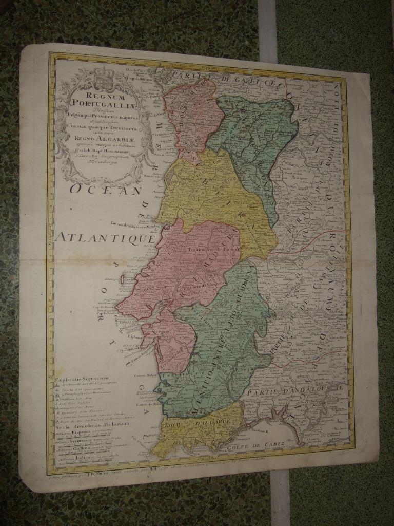 Gran mapa de Portugal, 1736. Homann/Nolin