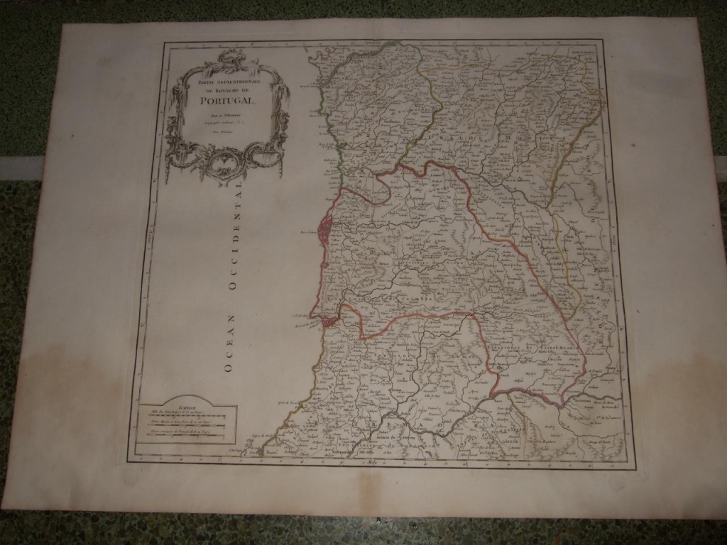 Mapa del norte de Portugal, 1752. Vaugondy/Delamarche