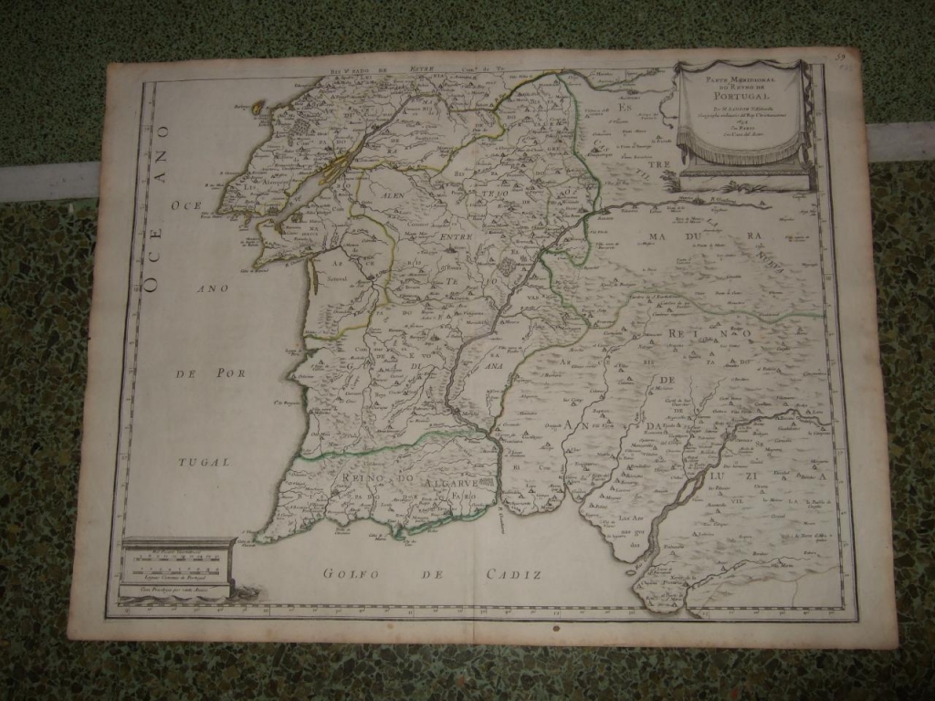 Gran mapa del sur de Portugal, 1654. Nicolas Sanson