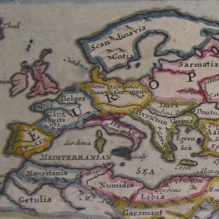 Mapa del mundo antiguo, Moll, 1753