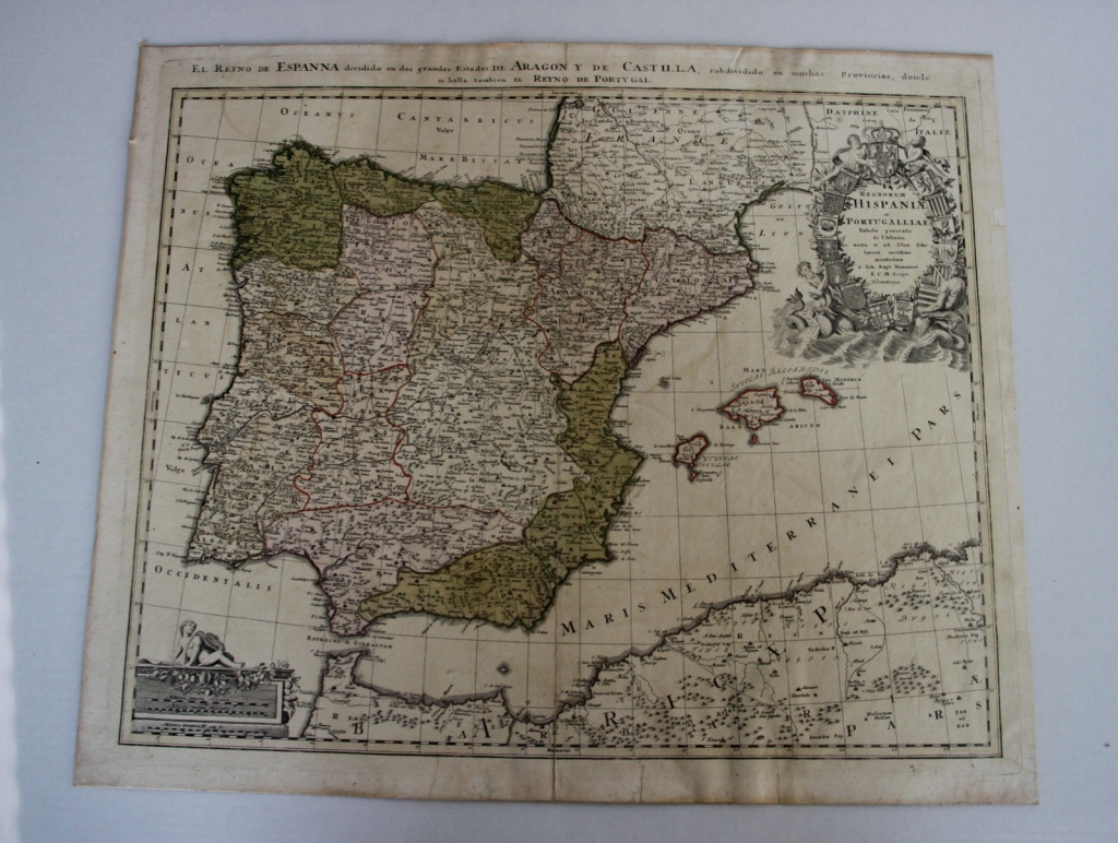 Gran Mapa de España y Portugal, 1760. Homman