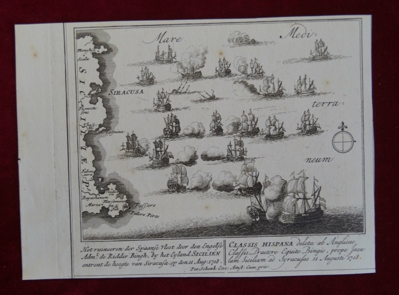 Batalla naval de Siracusa (Sicilia, Italia), 1730. Schenk