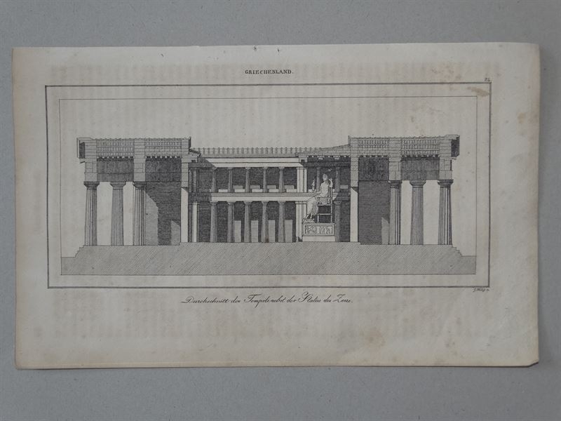 Templo con la estatua de Zeus,  Grecia, 1836. Weng/Mebolds