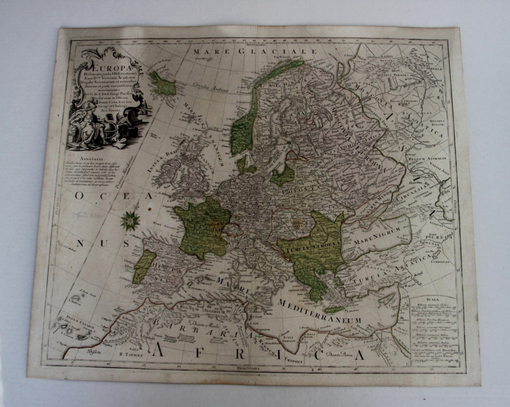 Gran Mapa de Europa, 1760. Lotter /Lisle