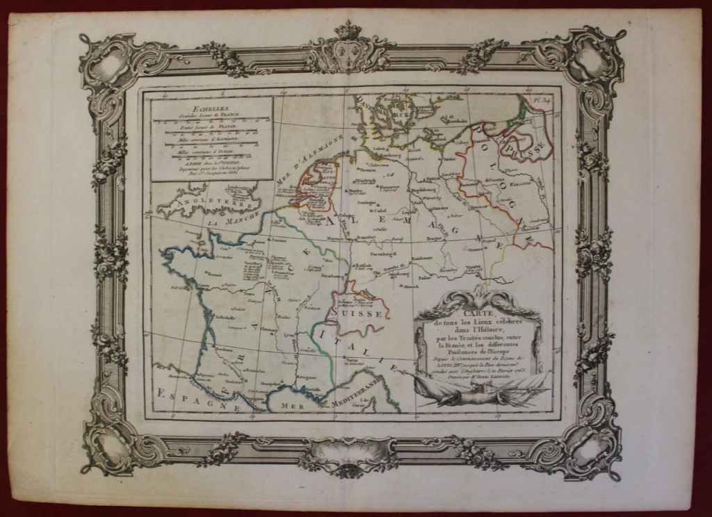 Mapa histórico de Francia, 1764. Zannoni