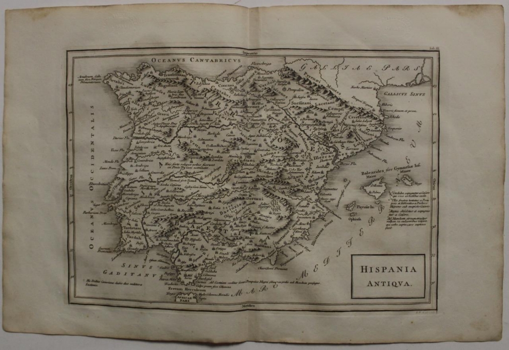 Mapa de la antigua España y Portugal, 1821. Cellarius/Rivington/ y otros