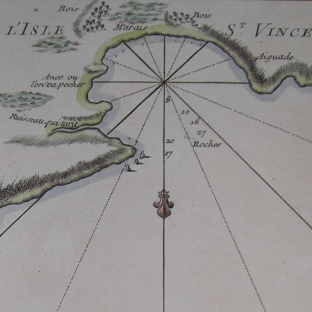 Mapa del puerto de Mindelo en Cabo Verde, Bellin, 1750