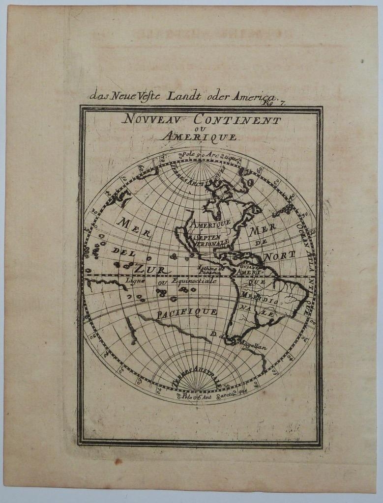 América, nuevo continente, 1719. Mallet