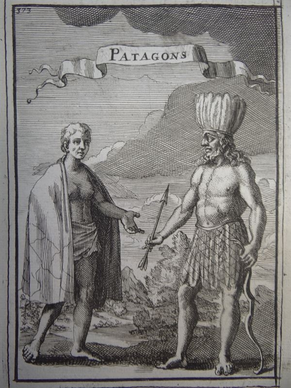 Habitantes de la Patagonia (Argentina, América del sur), 1650. Mallet