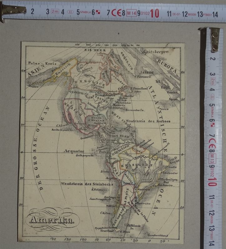 Mapa del continente americano, 1825 circa. Anónimo