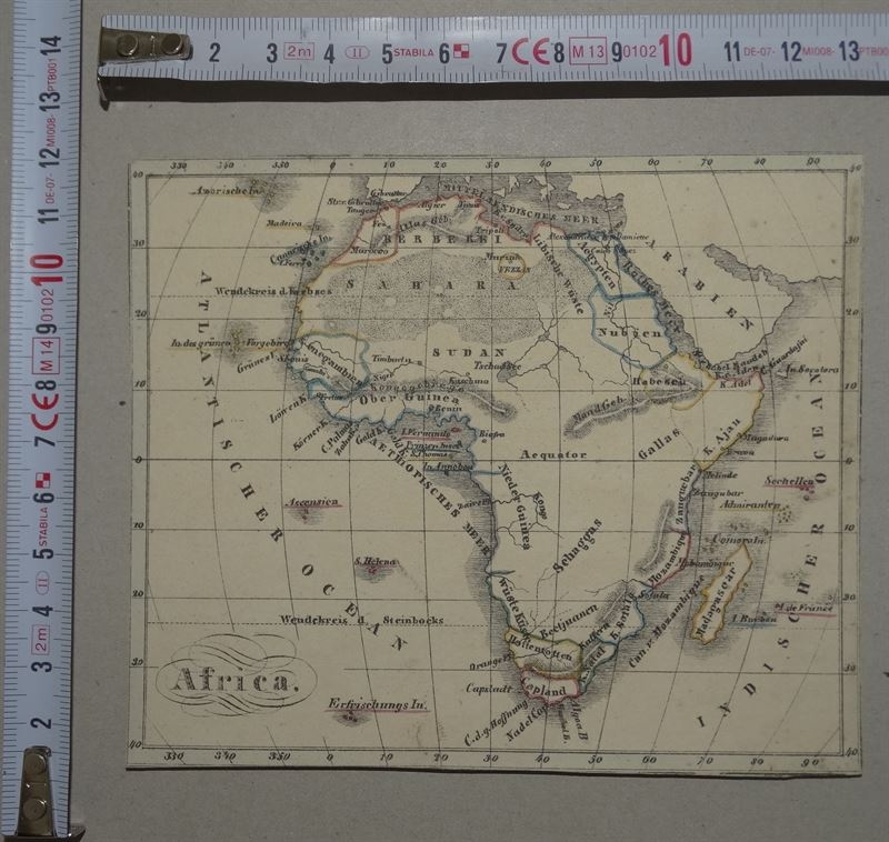 Mapa del continente africano, 1825 circa. Anónimo