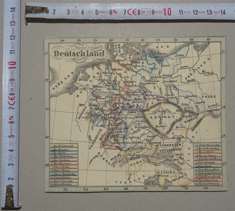 Mapa de Alemania, 1825 circa. Anónimo