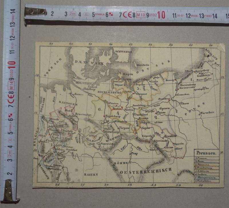 Mapa de Prusia (Europa), 1825 circa. Anónimo