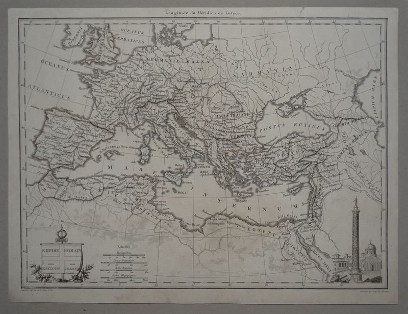 Mapa del Imperio Romano, 1845. Chamouin