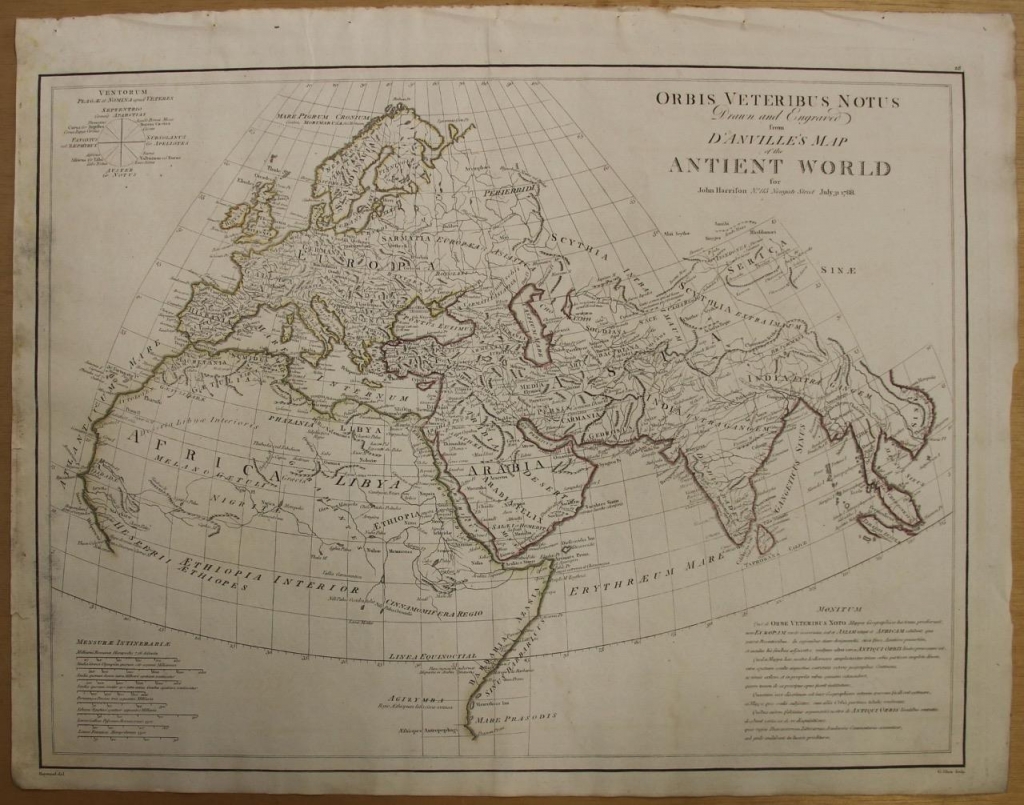 Mapa del mundo Antiguo, 1788. Anville